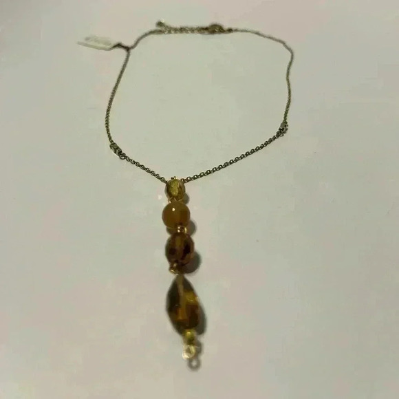 WHITE HOUSE BLACK MARKET brown beaded drop necklace - Picture 4 of 5